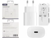 Ładowarki do telefonów - JELLICO ładowarka sieciowa EU25 PD 25W 1xUSB-C + kabel USB-C - USB-C Biały - miniaturka - grafika 1