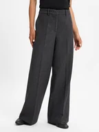 Spodnie damskie - Marc O'Polo Damskie spodnie materiałowe z zawartością wełny Kobiety Wełna szary jednolity, 34 - miniaturka - grafika 1