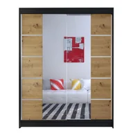 Szafy - Szafa z drzwiami przesuwnymi Camino V, Czarny / Dąb Artisan - miniaturka - grafika 1