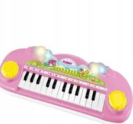 Instrumenty muzyczne dla dzieci - RÓŻOWE PIANINKO ORGANKI W UCHWYTEM DŹWIĘK ZABAWKA 3+ HY691E - miniaturka - grafika 1