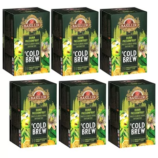 BASILUR Cold Brew - Owocowa herbata bezkofeinowa z aromatem marakui i cytrusów, herbata na zimno w saszetkach 20 x 2 g x6 - Herbata - miniaturka - grafika 1