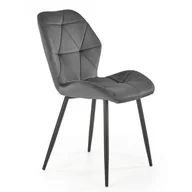 Krzesła - Szare pikowane krzesło welurowe L6-E78 - miniaturka - grafika 1