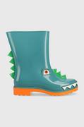 Buty dla dziewczynek - Melissa kalosze dziecięce Rain Boot + Fabula Inf kolor turkusowy - miniaturka - grafika 1