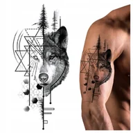 Zabawki kreatywne - TATUAŻ ZMYWALNY TYMCZASOWY WODNY - WILK / SZKIC - miniaturka - grafika 1