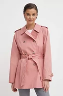 Płaszcze damskie - Tommy Hilfiger trencz bawełniany kolor różowy przejściowy oversize - miniaturka - grafika 1