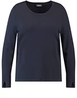 Swetry damskie - Samoon Damski sweter 172022-25406, granatowy, 42 (DE) - miniaturka - grafika 1