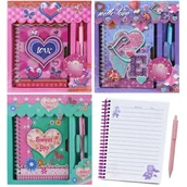 Szkolne artykuły papiernicze - Notatnik pamiętnik serce z długopisem Mix - miniaturka - grafika 1