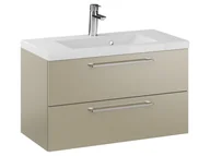 Szafki łazienkowe - Szafka Wisząca Z Umywalką RON 80 cm - Cappuccino Mat - Uchwyty Chromowane - miniaturka - grafika 1