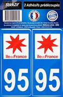 Akcesoria motoryzacyjne - stickzif SR95 2 naklejki samoprzylepne departament 95 region Ile-de-France, zestaw 2 - miniaturka - grafika 1