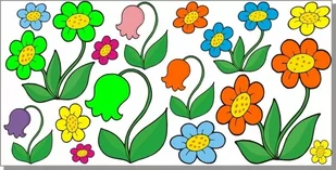 Naklejki dla dzeci mat kwiatki Kwiaty 105, 100x50 cm - Naklejki na ścianę - miniaturka - grafika 1