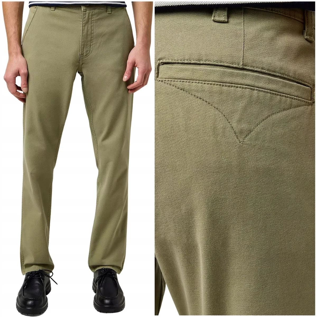 Wrangler Regular Chino Aloe bawełniane spodnie materiałowe chinosy W31 L32