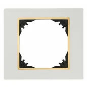 Wyłączniki światła i elektryczne - Ramka pojedyńcza Biały złoty VESTRA ELEKTRO-PLAST - miniaturka - grafika 1