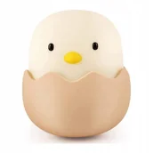 Lampy stojące - Lampka Nocna Kurczak Eggshell LED dla dzieci Silikonowa na USB - miniaturka - grafika 1