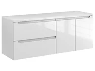 Szafki łazienkowe - Szafka Wisząca Z Blatem ETH 120 cm SD Lewa - Biały Wysoki Połysk - miniaturka - grafika 1