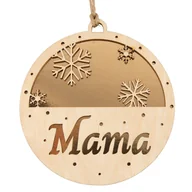 Bombki - Bombka Śnieżynki Mama Złoto 8Cm - miniaturka - grafika 1