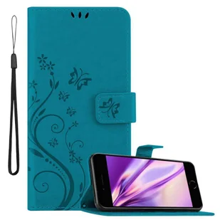 Etui Cadorabo do Apple iPhone 7 PLUS / 7S PLUS / 8 PLUS etui ochronne w kolorze niebieskim pokrowiec ochronny etui na telefon komórkowy kwiaty - Etui i futerały do telefonów - miniaturka - grafika 1
