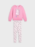 Dresy i komplety dla dziewczynek - Sinsay - Komplet: bluza i legginsy Świnka Peppa - różowy - miniaturka - grafika 1
