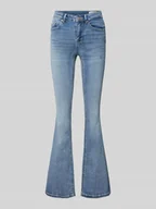 Spodnie damskie - Jeansy z poszerzaną nogawką o kroju slim fit z mieszanki bawełny model ‘FLASH’ - miniaturka - grafika 1