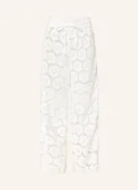 Spodnie damskie - Seafolly Spodnie Secret Garden Z Dziurkowanej Koronki weiss - SEAFOLLY - miniaturka - grafika 1