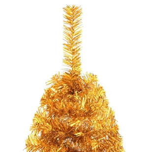 Lumarko Sztuczna choinka połówka ze stojakiem, złota, 120 cm, PVC - Choinki - miniaturka - grafika 7