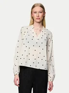 Bluzki damskie - Pieces Bluzka 17151639 Écru Regular Fit - miniaturka - grafika 1