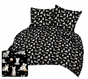 pościel bawełna lux 160x220 + 2 poszewka B 307-1 kociaki na czarnym - Pościel pościel bawełna lux 160x220 + 2 poszewka B 307-1 kociaki na czarnym - Pościel - miniaturka - grafika 1