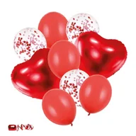 Balony i akcesoria - Zestaw Balonów Walentynki Czerwone Serca - miniaturka - grafika 1
