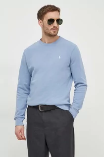 Bluzy męskie - Polo Ralph Lauren bluza bawełniana męska kolor niebieski gładka - grafika 1