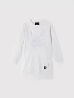 Sukienki i spódniczki dla dziewczynek - Reima Sukienka dzianinowa Villikko 5200112A Biały Regular Fit - grafika 1