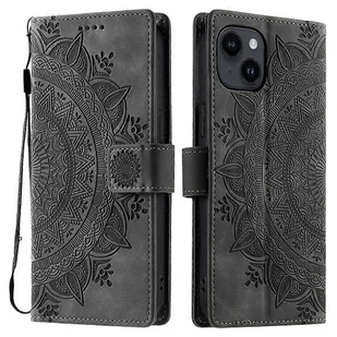 Do etui iPhone 13 Nadrukowany portfel Totem Skin Feel Skórzany pokrowiec na telefon Szary - Portfele - miniaturka - grafika 1