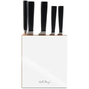 Vialli Design Zestaw 5 kutych noży w bloku FINO biały 25233 - Noże kuchenne - miniaturka - grafika 1