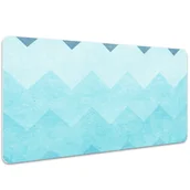 Podkładki na biurko - Podkładka na biurko Niebieskie geometryczne zygzaki 100x50 cm - miniaturka - grafika 1