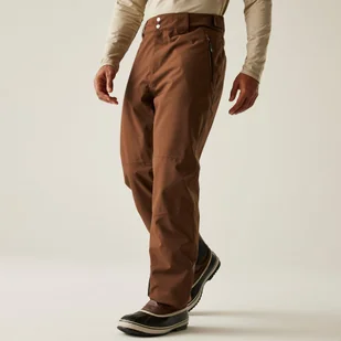 Dare 2b Spodnie narciarskie męskie z membraną z szelkami Achieve II Brązowy, Rozmiar: M - Spodnie sportowe męskie - miniaturka - grafika 1