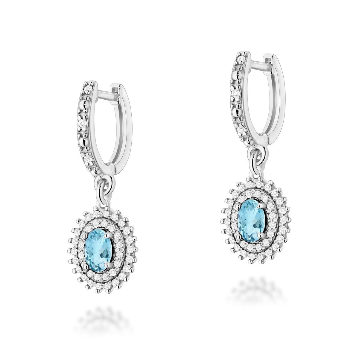 Złote kolczyki Topaz 2 x 0,50ct białe złoto pr. 585