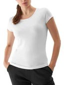 Bluzki damskie - T-shirt damski 4F AW23TTSHF0906 - biały XS - miniaturka - grafika 1