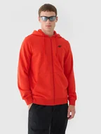 Bluzy sportowe męskie - Męska bluza dresowa rozpinana z kapturem 4F 4FWMM00TSWSM1768 - czerwona - miniaturka - grafika 1