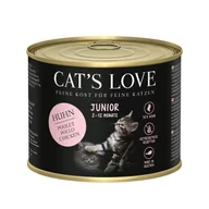Mokra karma dla kotów - CAT'S LOVE mokra karma dla kota Junior Kurczak 12x200 g - miniaturka - grafika 1