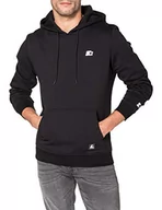 Bluzy męskie - STARTER BLACK LABEL Męska bluza z kapturem Essentials z wyszywanym logo, naszywka na brzegu, bluza z kapturem i kieszenią na brzuchu, rozmiar S do XXL, czarny, L - miniaturka - grafika 1