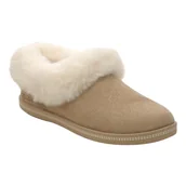 Kapcie damskie - Skechers Damskie przytulne kapcie przy ognisku zimowe noce, piaskowe, 44 EU, Piasek, 40 EU - miniaturka - grafika 1