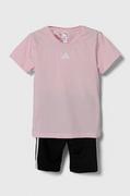 Dresy i komplety dla dziewczynek - adidas komplet dziecięcy kolor różowy - miniaturka - grafika 1