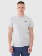 Koszulki męskie - T-shirt męski 100% bawełna 4F 4FWMM00TTSHM2256-27M Szary - miniaturka - grafika 1