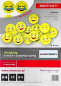 Etykiety samoprzylepne i bloki etykiet - Emerson Etykiety uniwersalne Emotykiety 25ark. w opak. - miniaturka - grafika 1