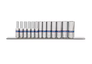 ZESTAW NASADEK 1/4" 13cz. DŁUGIE 6-kąt. 4 - 14mm, SZYNA King Tony - Klucze i nasadki - miniaturka - grafika 1