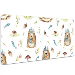 Podkładka na biurko dla dzieci Miś Indianin 100x50 cm - Podkładki na biurko - miniaturka - grafika 1