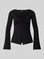 Bluzki damskie - Bluzka z długim rękawem w stylu kopertowym - miniaturka - grafika 1