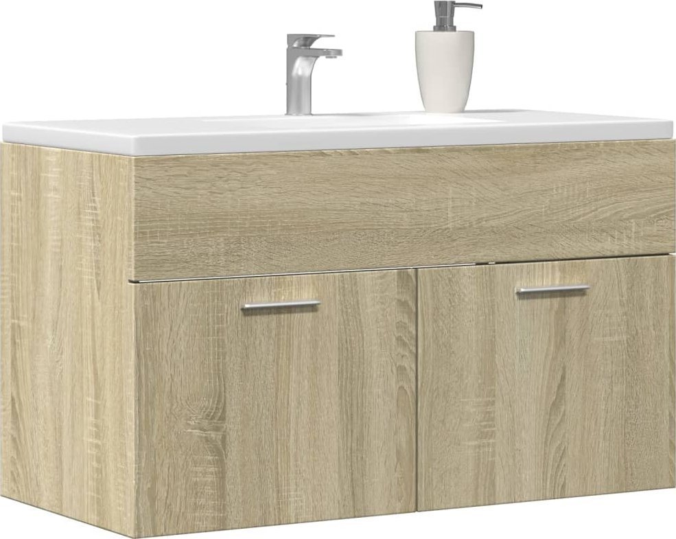 vidaXL vidaXL Szafka pod umywalkę, dąb sonoma, 90x38,5x46 cm