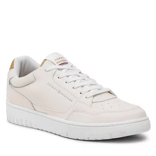 Półbuty męskie - Sneakersy Tommy Hilfiger Th Basket Core Leather FM0FM04693 Whisper White YAU - grafika 1