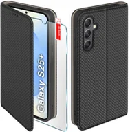 Etui i futerały do telefonów - Etui z klapką do Samsung S25+ Plus Zamykane Czarne Futerał + Szkło 9H - miniaturka - grafika 1