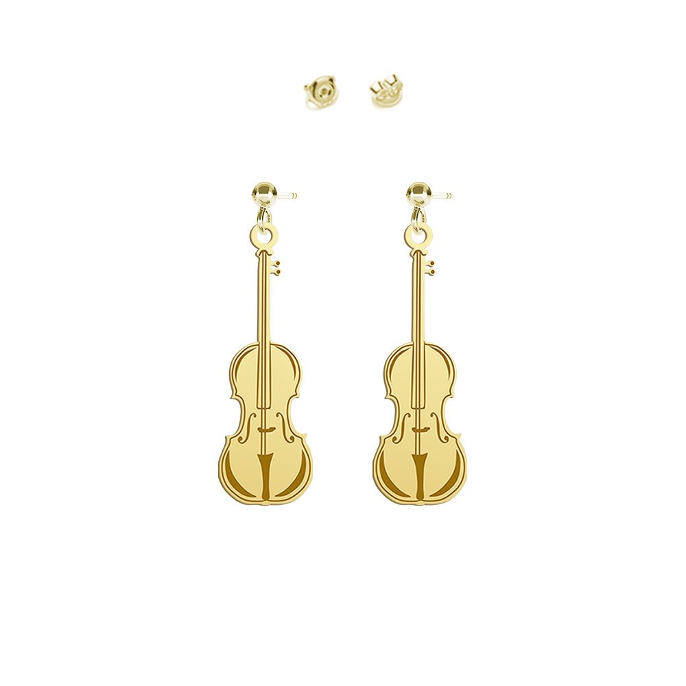 Skrzypce Kolczyki Pozłacane GRAWER