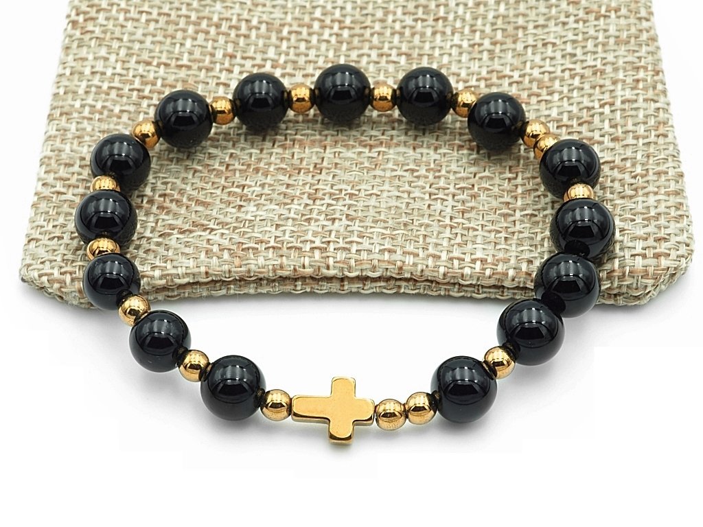 Bransoletka różaniec na rękę turmalin sakwa